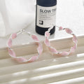 Pearlescent Color Twisted Silver Tone Hoop Earrings view 8