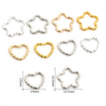 Twisted Heart and Star Jump Rings in Gold and Silver Tones view 2