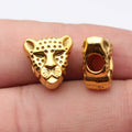 Three Finish Leopard Head Large Hole Bead Metal Jewelry Making Component view 6