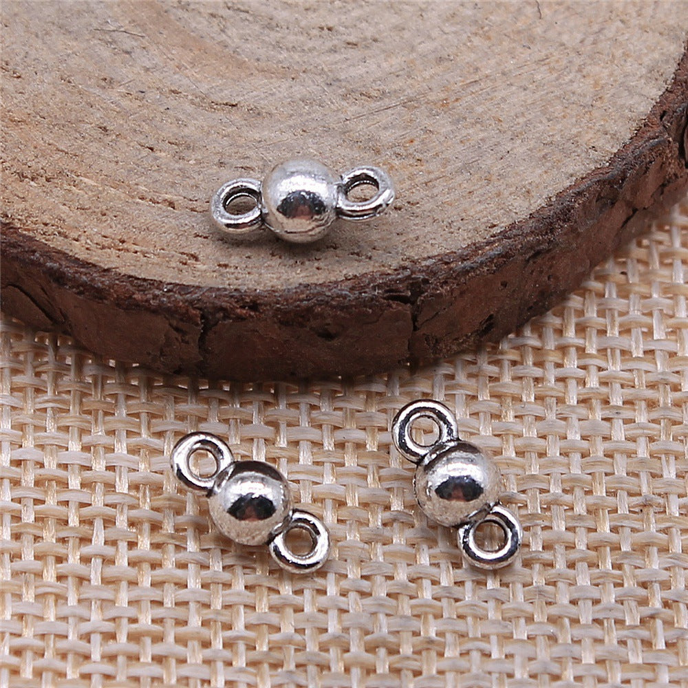 5x11mm 0.5g Multicolor Zinc Alloy Round Ball Bead Connector Beads for DIY Necklace Bracelet Jewelry Making