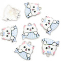 Colorful Enamel Cat Holding Fish Metal Charms, 12 Designs view 11