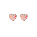 Multicolor Speckled Round and Heart Shape Stud Earrings view 5