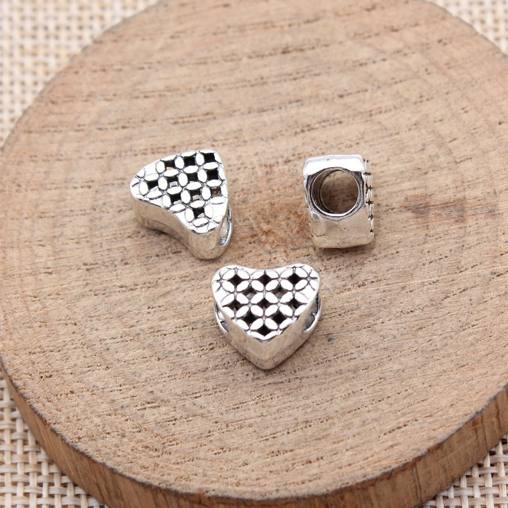 11x10x7mm 1.8g Multicolor Zinc Alloy Heart Large Hole Beads for DIY Bracelet Necklace Jewelry Making