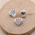 Heart Shaped Large Hole Beads in Two Antique Finishes view 2