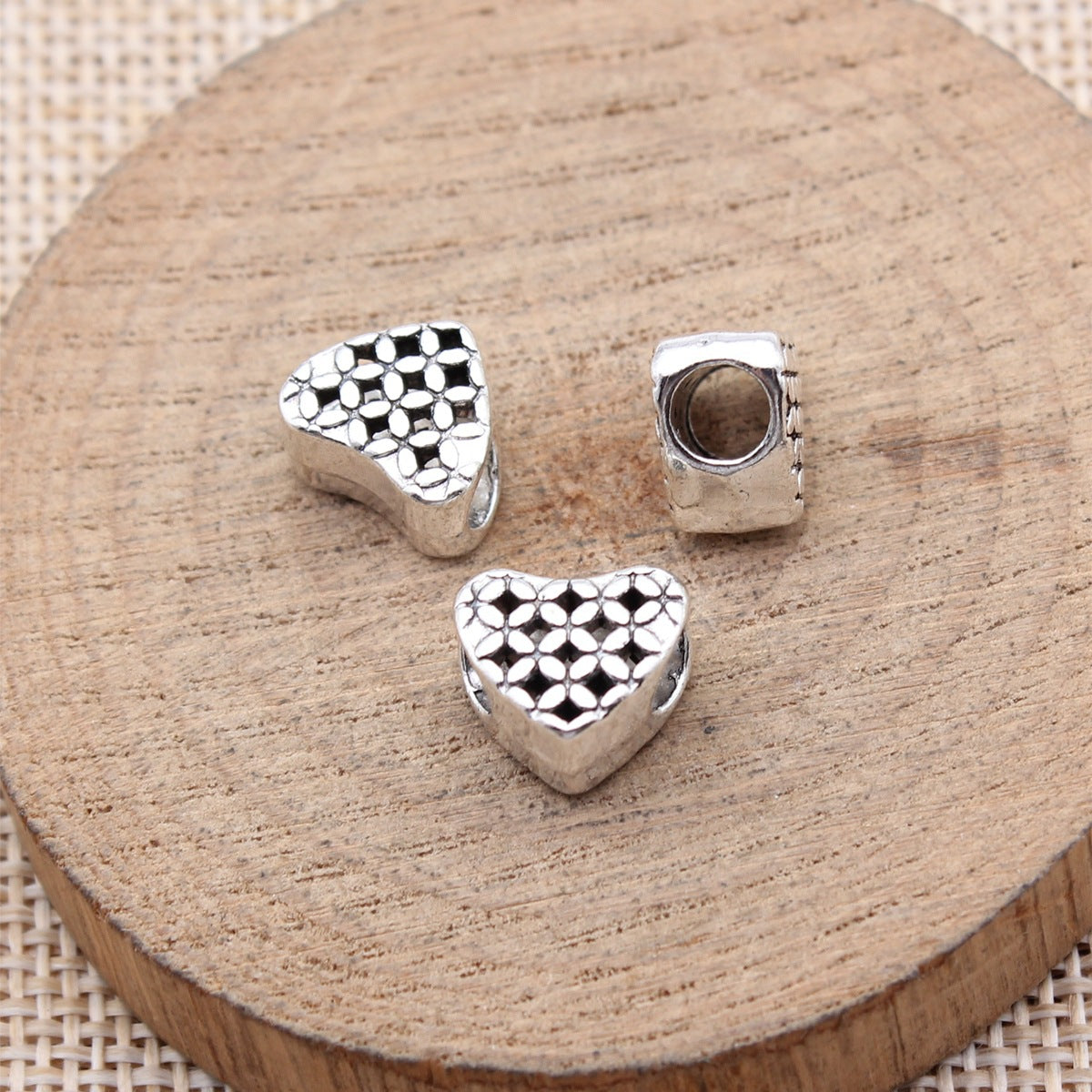 11x10x7mm 1.8g Multicolor Zinc Alloy Heart Large Hole Beads for DIY Bracelet Necklace Jewelry Making