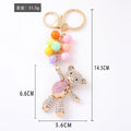 Rhinestone Balloon Bear Keychain Gold Clasp Four Belly Colors view 3