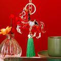 Red Money Horse Keychains with Six Color Tassel Options view 10