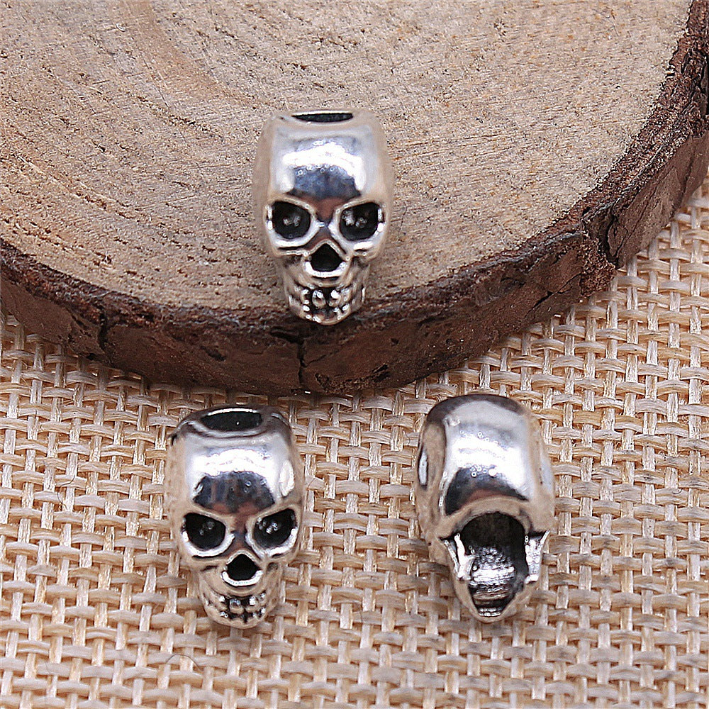 12x11mm 2.6g Multicolor Zinc Alloy Skull Large Hole Beads for Dreadlock Bracelet DIY Jewelry Making