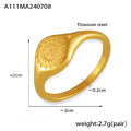 Sun Face Signet Ring Titanium Steel Gold Or Steel Tone view 7