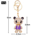 Rhinestone Bear Keychain Enamel Vest Gold Clasp Four Colors view 3