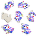 Floral Print Dog Charms in Six Patterns and Two Metal Tones view 11