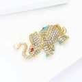 Crystal Elephant Brooch A Gold-Tone Walking Elephant Covered In Clear Crystals view 4