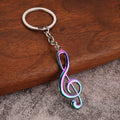 Openwork Treble Clef Metal Keychain With Split Ring, Two Finishes view 3