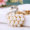 Pearl Swan Keychains in White Black Champagne and Red plus Assorted Color view 3