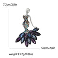 Crystal Skirt Mermaid Brooch in Four Jewel Colorways view 7