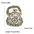 Openwork Handbag Brooch with Pastel Crystal Accents view 6