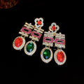 Crystal Heart and Colorful Casino Drop Earrings in Two Designs view 6