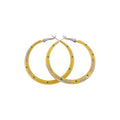 Yellow Enamel Blue Dot Hoop Earrings in Three Sizes view 5