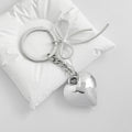Puffy Metal Heart Charm Keychain With Bow Or Pearl Accent view 6