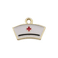 Enamel Zinc Alloy Nurse Hat Medicine Bottle Thermometer Syringe Nurse Cap Charm Pendants for DIY Jewelry