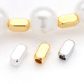 Rectangular Metal Spacer Beads With Through Holes in Three Finishes view 3