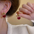 Red Festive Motif Earrings in Twenty Two Distinct Designs view 4
