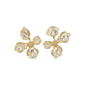 Pale Gold Crystal Petal Flower Stud Earrings Fashion Jewelry view 5