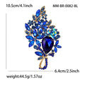 Large Crystal Leaf Spray Brooch with Faceted Stones view 11