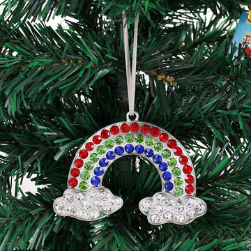 Rhinestone Rainbow Cloud Lollipop Metal Hanging Ornaments