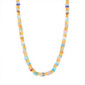 Gold Cube Bead Multicolor Stone Beaded Choker Necklace view 5