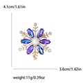 Crystal Snowflake Brooch With Pearl Center In Three Colors view 5