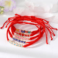 Red Woven Cord Five Butterfly Evil Eye Adjustable Bracelets view 2