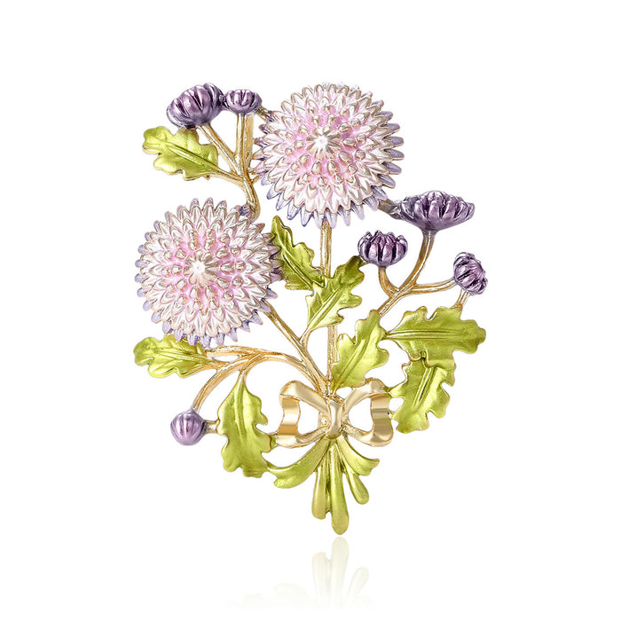 Textured Chrysanthemum Bouquet Brooch in Two Colorways