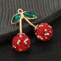 Pave Rhinestone Cherry Charm Pendant Five Colors Two Sizes view 7
