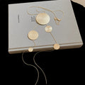 Textured Metal Disc Cascade Tassel Necklace Gold Gunmetal Silver view 6