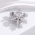 Silver Tone Snowflake Crystal Metal Brooch Pin 4.3 x 5 cm view 4