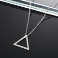 Silver and Black Tone Open Triangle and Square Pendant Necklaces view 2