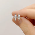 Silver Mini Kite Clear CZ Stud Earrings Small Pair view 4