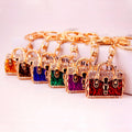 Crab And Handbag Gold-Tone Metal Keychains With Clear Stones view 10
