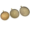 Large Round Pendant Tray Settings in Three Metal Tones view 4