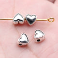 6x6mm 0.5g Antique Silver Zinc Alloy Heart Loose Metal Beads for Bracelet Necklace DIY Jewelry Making
