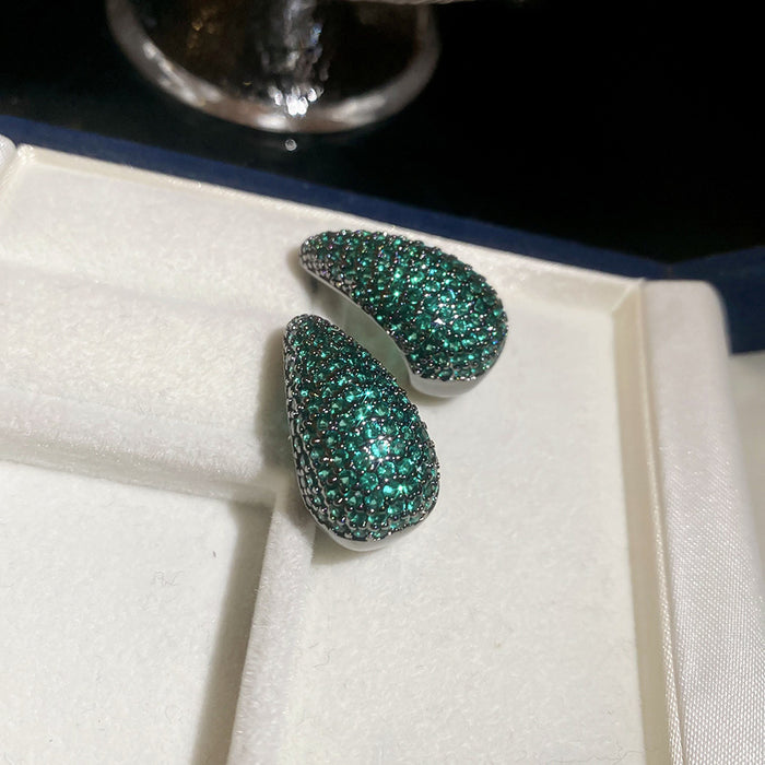 Gradient Crystal Cushion Stud Earrings In Three Colorways