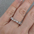 Silver Tone Mixed Shape CZ Geometric Band Ring Sizes 6-10 view 3