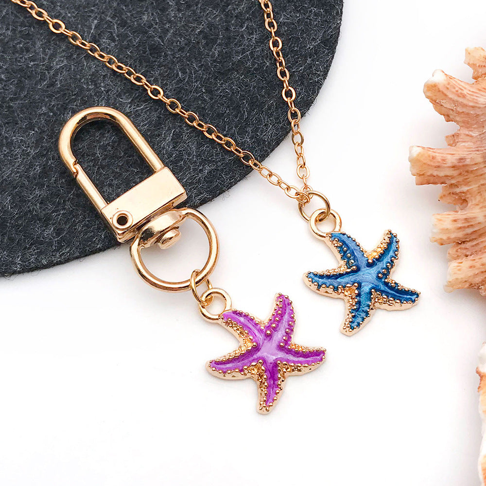 Enamel Zinc Alloy Starfish Ocean Charm Pendant for DIY Bracelet Necklace Earring Keychain