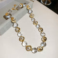 Clear Bead Crystal Bezel Gold Silver Necklaces Bracelets view 6