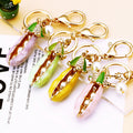 Enamel Pea Pod and Mixed Auspicious Motif Keychains view 2