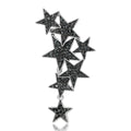 Graduated Crystal Star Cluster Brooch in Three Finishes view 1