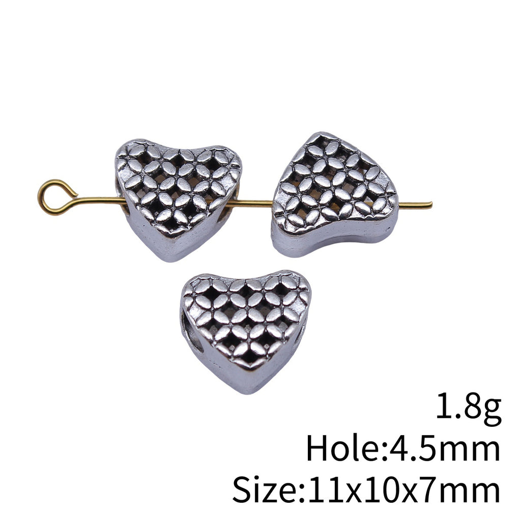11x10x7mm 1.8g Multicolor Zinc Alloy Heart Large Hole Beads for DIY Bracelet Necklace Jewelry Making