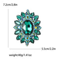 Oval Gem Floral Cluster Brooch in 6 Color Options for Jackets and Scarves view 11