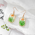 Square Resin Dried Flower Wire Frame Earrings 6 Colors view 4